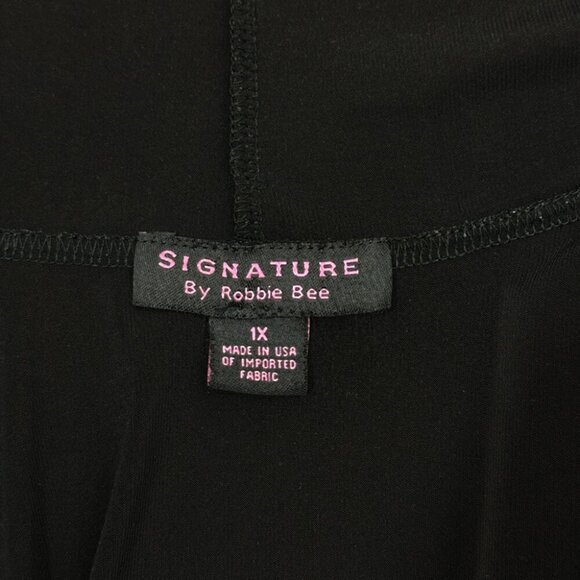 Signature Classic Black Flowy Open Cardigan, Size 1X - Picture 3 of 4